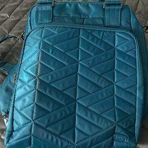 Log Quilted Blue Backpack